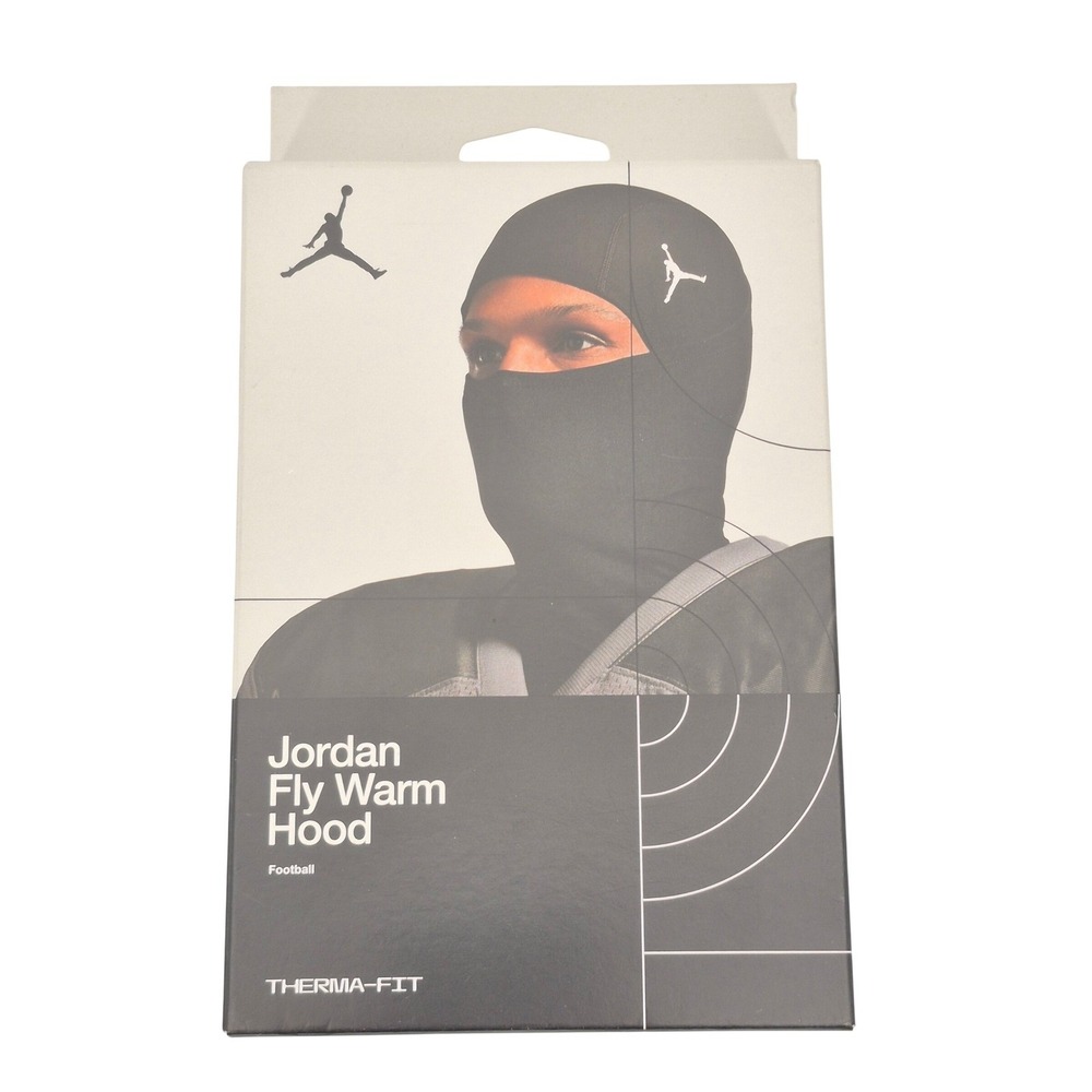 Nike Jordan Fly Men's Therma-Fit Warm Football Hood Ski Mask Black Flat Seams - Picture 7 of 7